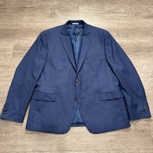 Alfani Sport Coat Mens 46 R Blue Slim Fit 2 Button Casual Preppy Jacket Blazer